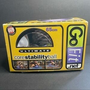 Go Fit Ultimate Core Stability Ball 65CM & Training DVD Purple New in Box